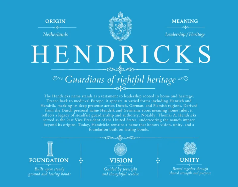 Hendricks surname meaning history and origin in Blue