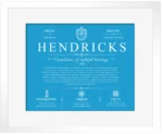 Hendricks surname meaning history and origin in Blue with White Matte Frame
