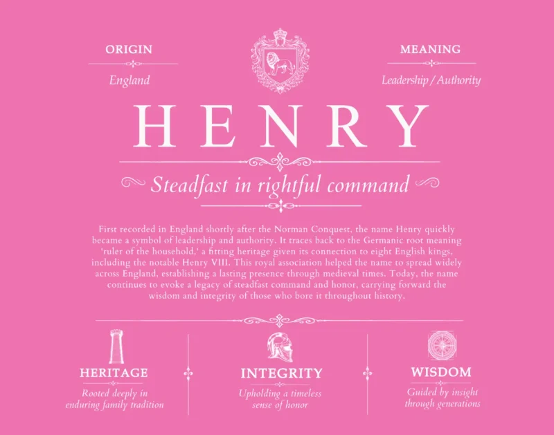 Henry family name meaning and history in Pink