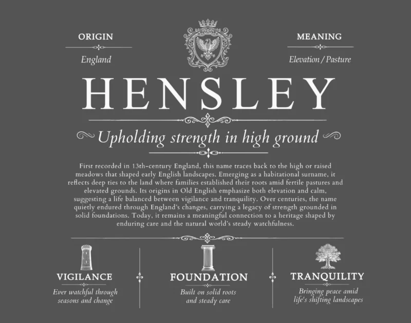 Hensley last name meaning and origin in Gray