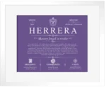 Herrera surname history and heritage in Purple with White Matte Frame Herrera surname history and heritage in Purple with White Matte Frame