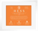 Hess surname origin and family heritage in Orange with White Matte Frame Hess surname origin and family heritage in Orange with White Matte Frame