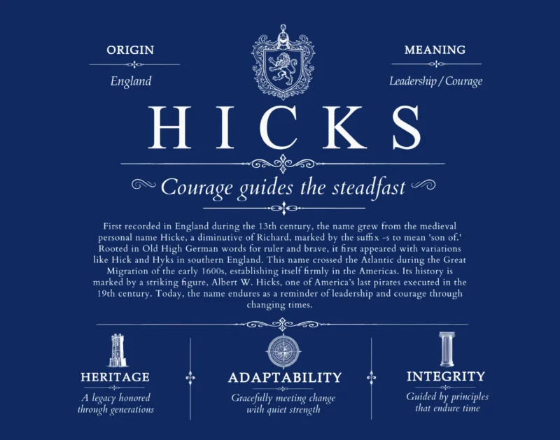 Hicks surname origin and history in Deep Blue