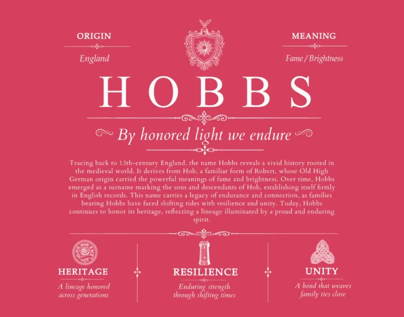 Hobbs family name meaning and origin in Red