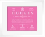 Hodges family name origin and history in Pink with White Matte Frame Hodges family name origin and history in Pink with White Matte Frame