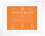 Hoffman surname meaning history and origin in Orange with White Matte Frame