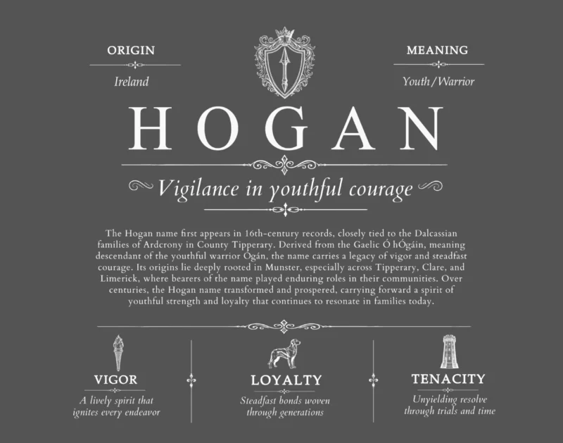 Hogan family name origin and history in Gray