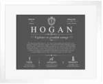 Hogan family name origin and history in Gray with White Matte Frame