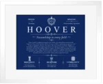 Hoover surname history and heritage in Deep Blue with White Matte Frame