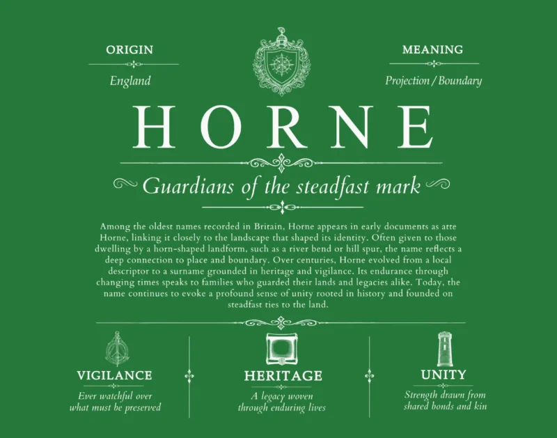 Horne family name heritage in Dark Green