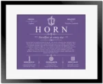 Horn surname meaning origin and heritage in Purple with Black Matte Frame