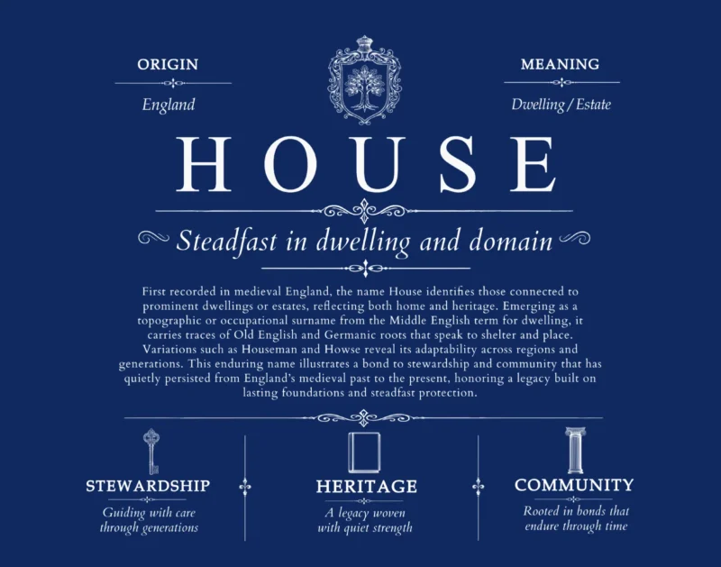 House surname heritage and history in Deep Blue