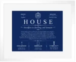 House surname heritage and history in Deep Blue with White Matte Frame