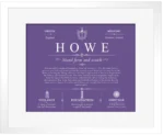 Howe surname meaning and heritage in Purple with White Matte Frame