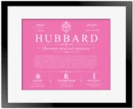 Hubbard last name meaning and origin in Pink with Black Matte Frame
