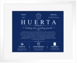 Huerta personalized surname meaning in Deep Blue with White Matte Frame Huerta personalized surname meaning in Deep Blue with White Matte Frame