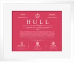 Hull family name history in Red with White Matte Frame Hull family name history in Red with White Matte Frame