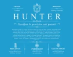 Hunter personalized family surname in Blue Hunter personalized family surname in Blue