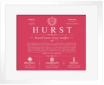Hurst personalized surname meaning in Red with White Matte Frame Hurst personalized surname meaning in Red with White Matte Frame