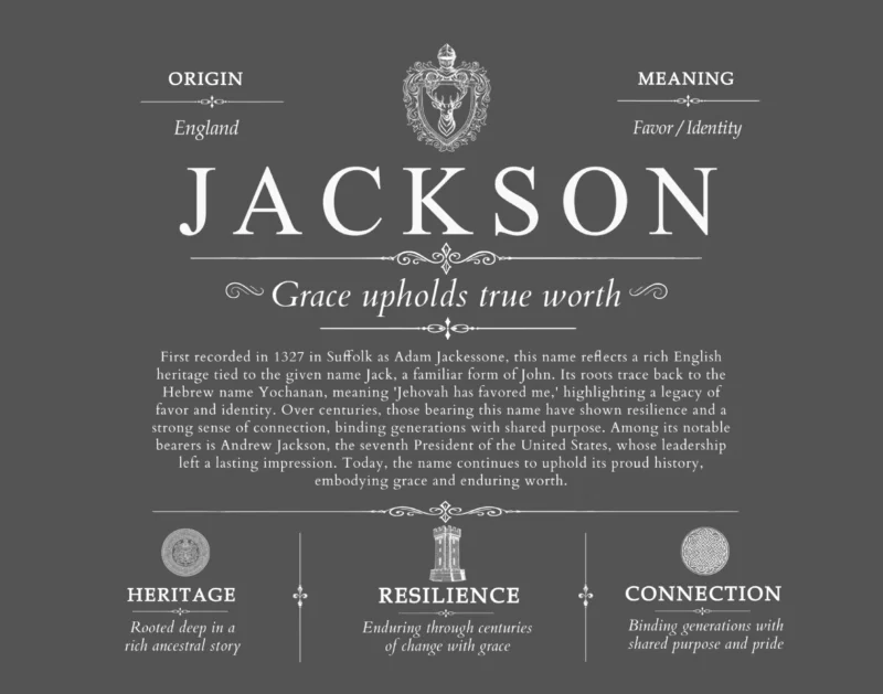 Jackson surname origin and family heritage in Gray