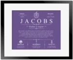 Jacobs family name origin and history in Purple with Black Matte Frame