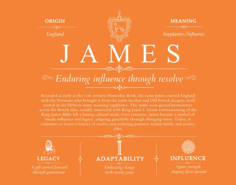 James surname meaning and origin in Orange
