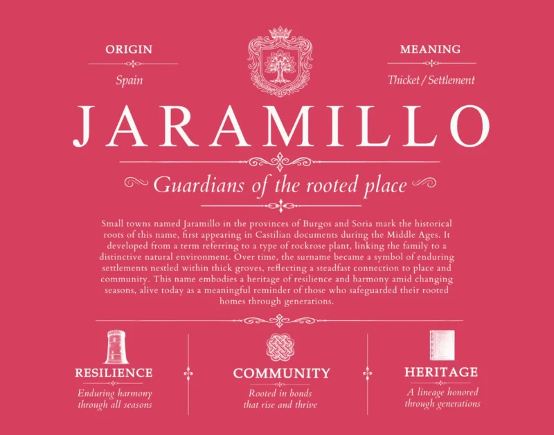 Jaramillo surname history and family heritage in Red
