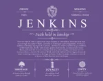 Jenkins surname meaning and heritage in Purple