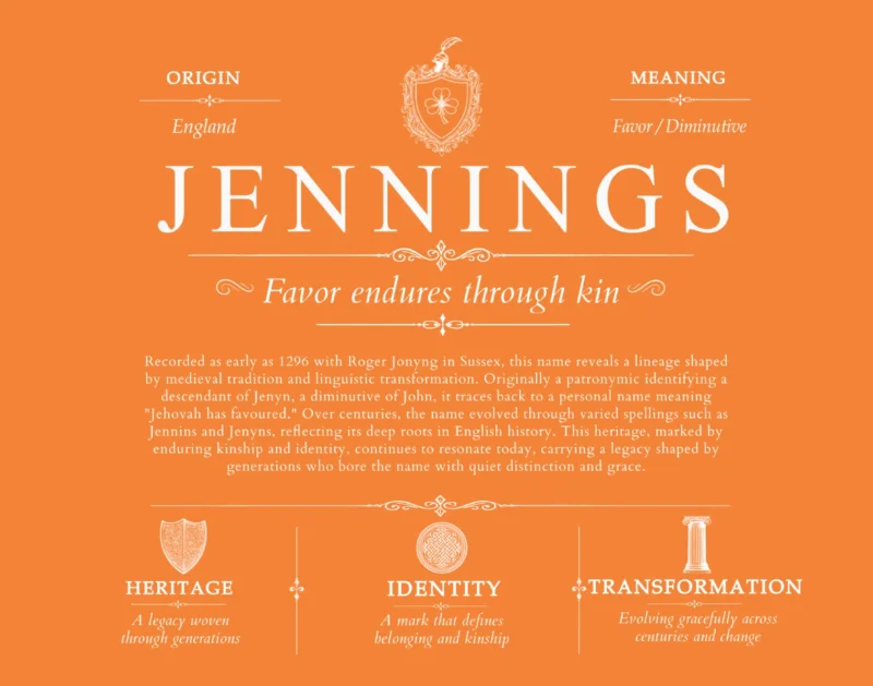 Jennings last name history and origin in Orange