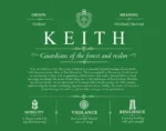 Keith surname history and family heritage in Dark Green