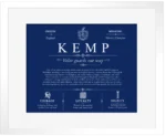 Kemp surname heritage and history in Deep Blue with White Matte Frame Kemp surname heritage and history in Deep Blue with White Matte Frame
