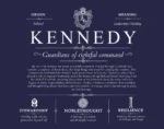 Kennedy surname meaning origin and heritage in Navy Blue