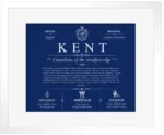 Kent last name origin and heritage in Deep Blue with White Matte Frame Kent last name origin and heritage in Deep Blue with White Matte Frame