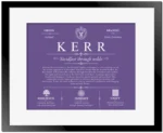 Kerr surname history and family heritage in Purple with Black Matte Frame