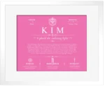 Kim family name heritage in Pink with White Matte Frame Kim family name heritage in Pink with White Matte Frame