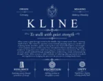 Kline personalized surname meaning in Deep Blue