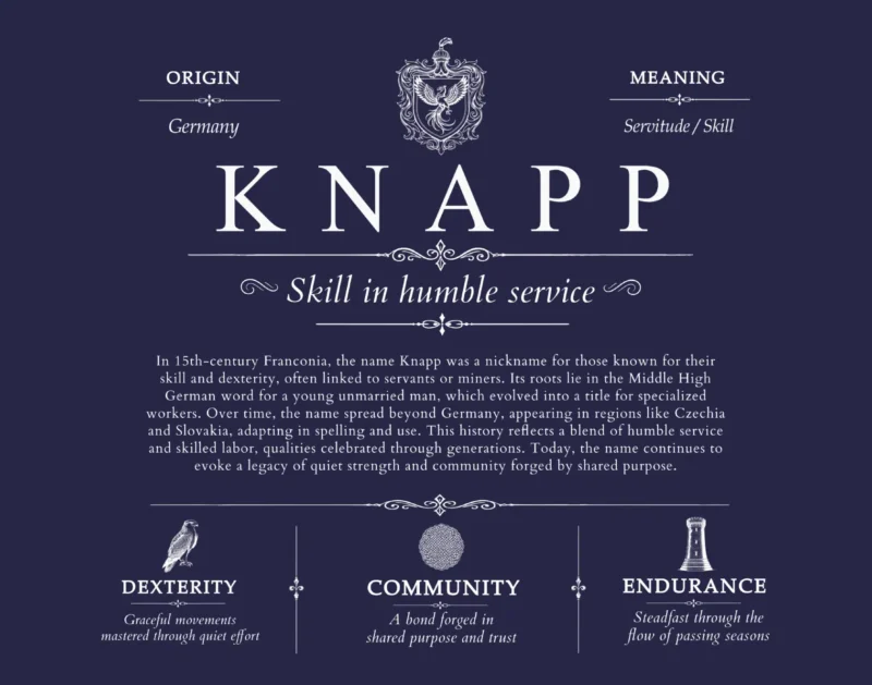 Knapp personalized family surname in Navy Blue