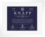 Knapp personalized family surname in Navy Blue with White Matte Frame Knapp personalized family surname in Navy Blue with White Matte Frame
