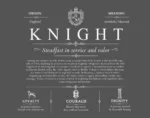 Knight personalized last name meaning in Gray