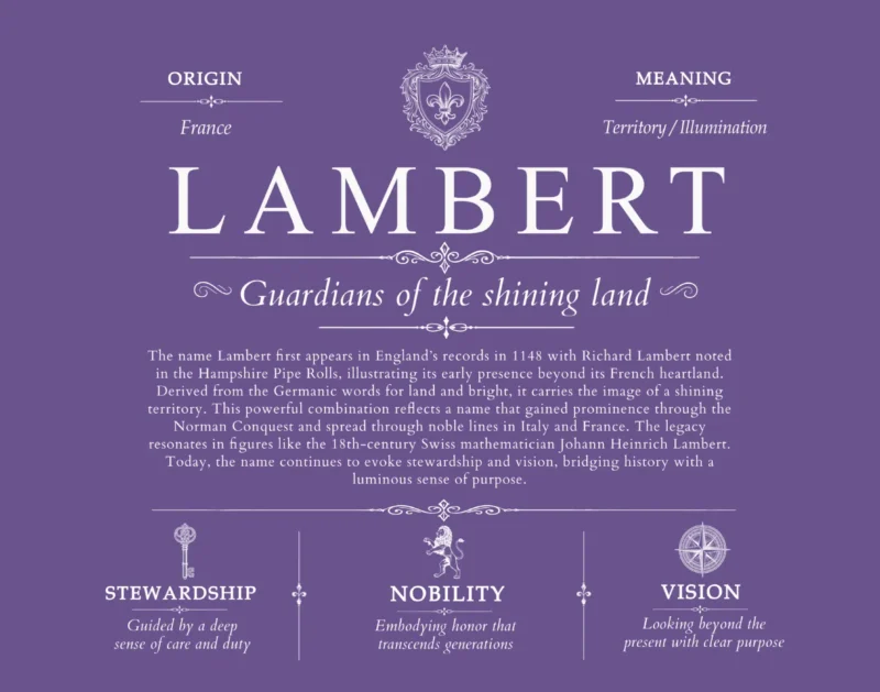 Lambert family name meaning and history in Purple