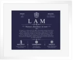 Lam surname meaning and heritage in Navy Blue with White Matte Frame Lam surname meaning and heritage in Navy Blue with White Matte Frame