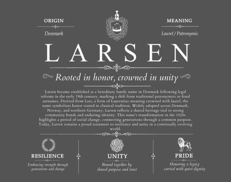 Larsen surname origin and family heritage in Gray