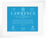Lawrence family name origin and history in Blue with White Matte Frame Lawrence family name origin and history in Blue with White Matte Frame