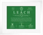 Leach family name origin and history in Dark Green with White Matte Frame Leach family name origin and history in Dark Green with White Matte Frame