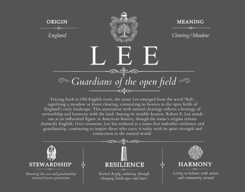 Lee personalized last name meaning in Gray