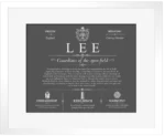 Lee personalized last name meaning in Gray with White Matte Frame Lee personalized last name meaning in Gray with White Matte Frame