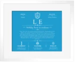 Le surname history and heritage in Blue with White Matte Frame Le surname history and heritage in Blue with White Matte Frame