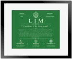 Lim last name origin and heritage in Dark Green with Black Matte Frame
