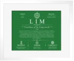 Lim last name origin and heritage in Dark Green with White Matte Frame Lim last name origin and heritage in Dark Green with White Matte Frame