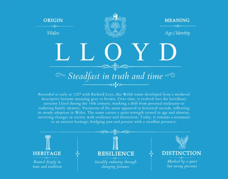 Lloyd surname heritage and history in Blue